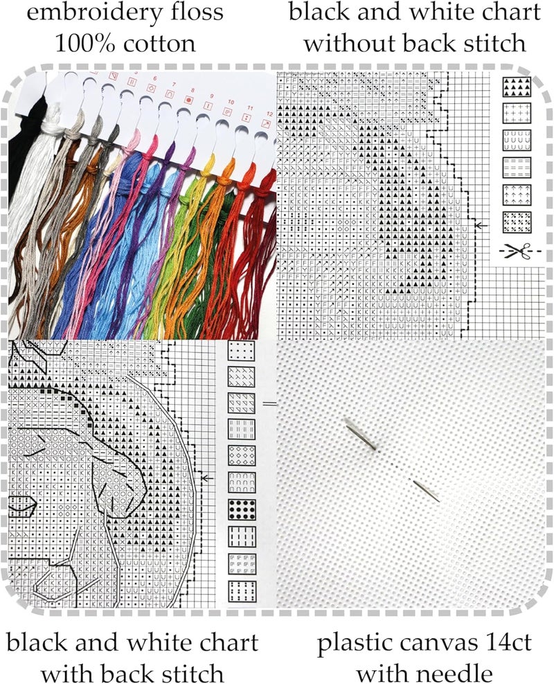 Crafting Spark Counted Cross-Stitch Kit on Plastic Canvas with Christmas Toys. 4 Winter Ornaments 3.54x4.13 inches Each 109CS. Superb for Art & Craft Amateurs - Image 3